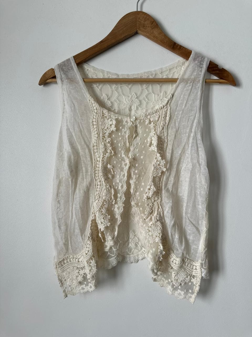 Vintage Cottagecore Lace Overlay Shrug